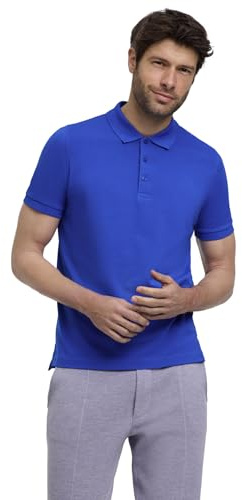 FALKE Herren Polohemd Basic Polo Shirt Piqué M Pl Baumwolle weich hautfreundlich bequem sehr leicht 1 Stück, Blau Very Blue 6798, L