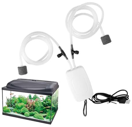 Xvilmaun Bomba de aire para pecera, bomba de aire USB para acuario - Aireador de pecera de bajo ruido Bomba de aire silenciosa para acuario | Bomba de aire para pecera pequeña, filtro de bomba de aire