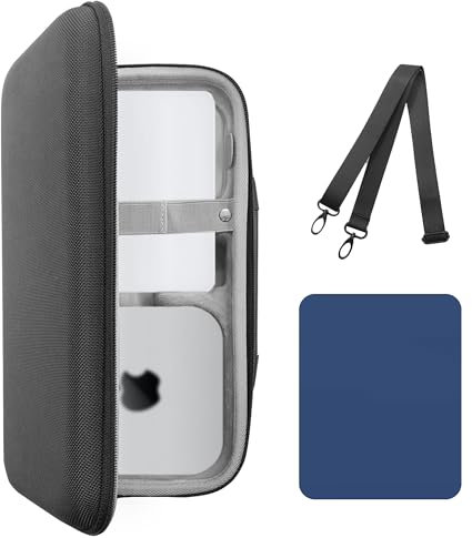 Musiin Premium Mac Case with Straps in Ultimate Protection Compatible with 2024 Mac Mini M4/Mac Mini M4 Pro Case, Travel-Ready for Magic Mouse, Magic Keyboard, Magic Trackpad and Accessories.