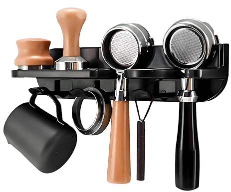 Peelanmall Soporte de pared para colador, soporte para café, soporte para herramientas de café, soporte para mango de café, accesorios de café para herramientas de café, rack para la mayoría de los