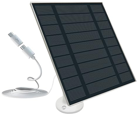 Solarpanel für eufy Kamera, 5V 5W Solar Panel für eufyCam, Type-C Solarmodul für SoloCam IP65 Wetterfest, Solarmodul mit 2M Ladekabel, Micro USB Adapter