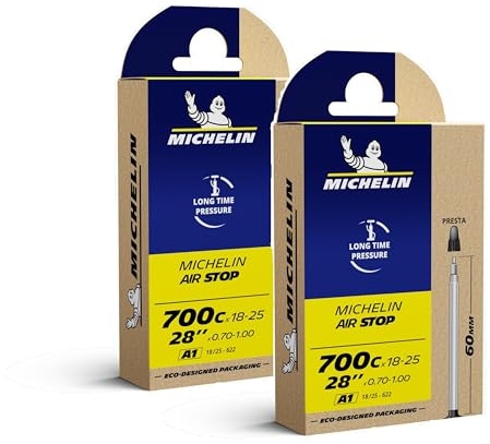 MICHELIN - Set mit 2 Airstop-Innenschläuchen, hervorragende Beständigkeit gegen Reifenpannen, ideal für Stadtfahrräder, Straße und Piste, Mountainbike, Anhänger