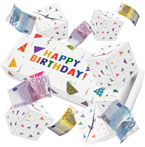 Geburtstag Überraschung Explosion Geschenkbox für Geld, lustiges Geldgeschenk Explosionsbox Pop Up Happy Birthday Explodierende überraschungsbox für alle Altersgruppen