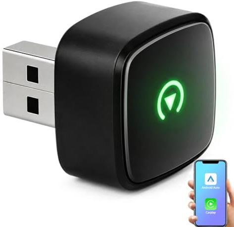Sunweyer S41 Adaptateur Automatique sans Fil CarPlay et Android en Forme de L : Mise à Niveau Filaire vers sans Fil, Design Compact de Moins de 2 cm pour Voitures filaires d'usine (L Noire)
