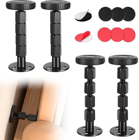 CXWLHH 4Set Adjustable Threaded Bed Frame Anti-Shake Tool Metal Headboard Stoppers Bed Shake Support Stabilizer Device for Cabinets Sofas No Squeak Easy Install 25-120mm