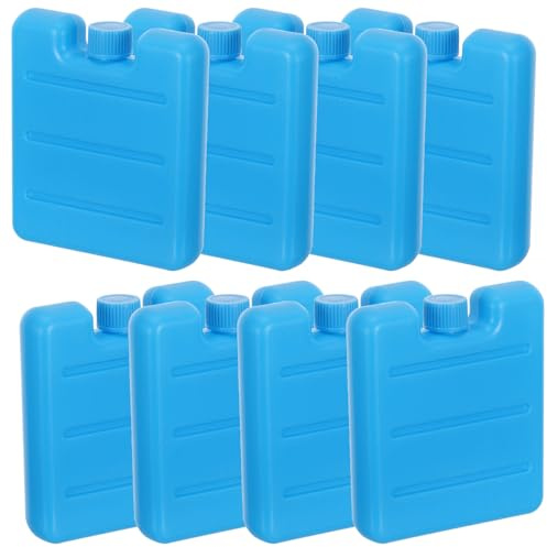 ERINGOGO Lot de 8 Blocs Réfrigérants Réutilisables 100 ML, Plastique Résistant, Bleu, pour Ventilateurs de Climatisation, Glacières Grandes Capacités, Paquet à Lunch, Camping