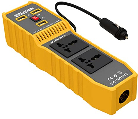Convertisseur de puissance pour voiture 400 W, convertisseur sinusoïdal modifié haute fréquence 12 V CC vers CA avec 3 ports USB, 2 prises secteur et allume-cigare