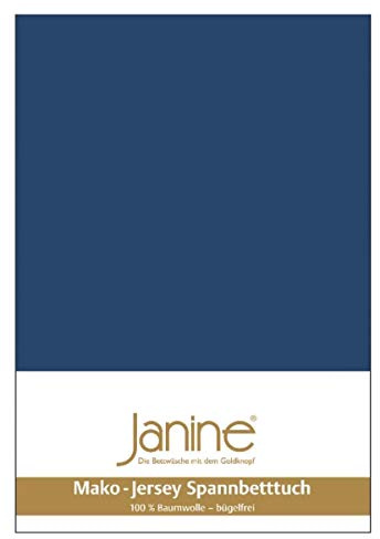 Janine Spannbetttuch 5007 Mako Jersey 140/200 bis 160/200 cm Marine Fb. 82