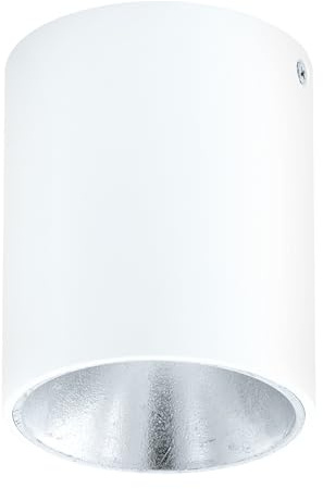 EGLO LED Deckenleuchte Polasso, 1 flammige Deckenlampe, Material: Aluminium | Kunststoff, Farbe: Weiß, silber, Ø: 10 cm