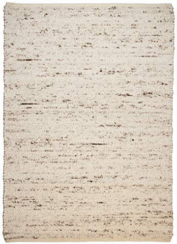 THEKO Teppich Berberina Super in Beige/Weiß Melliert, 100% Schurwollel, 70x240cm, handgewebt, beidseitig verwendbar, 405509