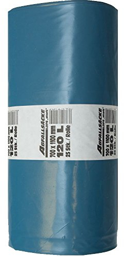Müllsäcke 120 Liter extra stark 25 Stück 80 my LDPE Müllsack blau Abfallsäcke