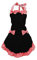HANERDUN Kochschürze Frauen Damen Schürze Küchenschürze Rot und Schwarz Verstellbar Petticoat mit zwei Taschen Bowknot Schleife für Kochen Backen Grillen Geschenk Idee
