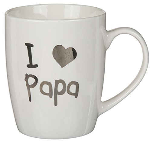 wunderschöner Kafferpott,Kaffeebecher,Kaffeetasse,Becher aus Porzelan mit versilbertem Schriftzug I love Papa
