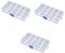 3 Pack 15 Cell Clear Plastic Storage Organiser Compartment Craft Bead Box Case Nail Art Gem Bits Small Screws Seperator Split Shot Unit Box Watch Screws Divider Custom Changeable Section Sectioned