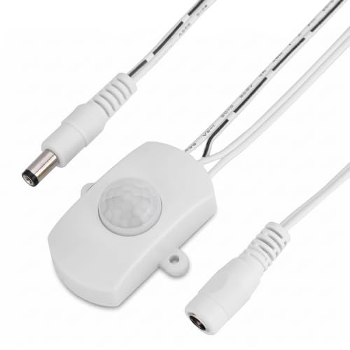 Kafuty Motion Sensor Lighting Switch DC 6-24V Infrared LED Light Motion Sensor Automatic Induction Switch (2-360s Adjustable) (White)
