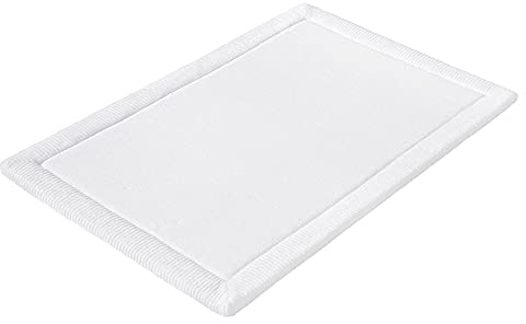 PANA® Memoryschaum Badematte (60 x 90 cm) • Flauschiger Badteppich aus weichen Mikrofasern • Mikrofaser Badvorleger • Rutschfester und waschbarer Duschvorleger • Farbe: Weiss