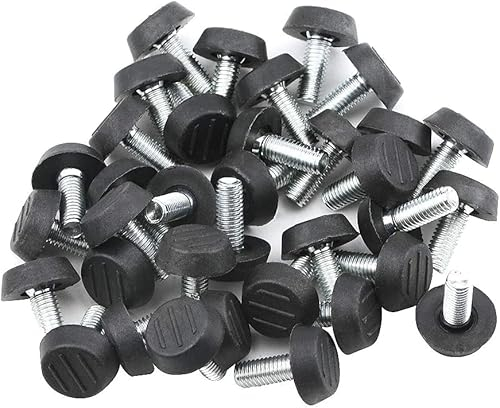 TOVOT 32 Stück M8 Verstellbare Möbelfüße Stellfüße Höhenverstellbare Füße Nivellierfüße Schwarz für Möbel (23×27MM)