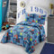 Better Home Style Blaues Raumschiff Rakete Raumschiff Universum Galaxie Kosmos Planeten Themed Kinder/Jungen/Kleinkind 3-teiliges Tagesdecken-Set mit Kissenbezügen # Raumschiff (Queen/Full)