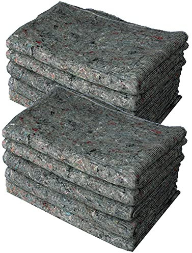 Triplast Pack of 10 x Removal Blankets (150cm x 200cm) | Heavy Duty Wool Mix Fabric Blanket | Ideal for Furniture Protection, Transit Van Use, Moving, Packing & Storage
