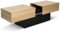 IDMarket - Table Basse coulissante rectangulaire Marta Bois Noir et Imitation hêtre