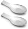 Pretty Jolly Stainless Steel Silver Spoon Rest for Kitchen Counter Cooking Utensil Rest Spoon Ladle Holder for Stove Top Rust Resistant Large Size Spatula Rest Dishwasher Safe 9.61 x 3.74 Inch(2PCS)
