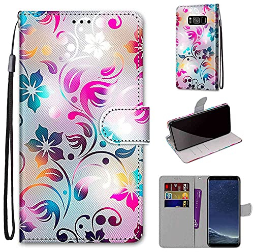 TOMYOU Hülle für Samsung Galaxy S8, Stoßfestes Flip-Holster, Premium Leder PU Handyhülle, Flip Case Wallet mit [Magnetic Closure] für Samsung Galaxy S8