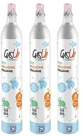 Lot de 3 cylindres de CO2 60 litres GasUp Compatible avec toutes les marques (GasUp, Philips, Sodastream, etc.)