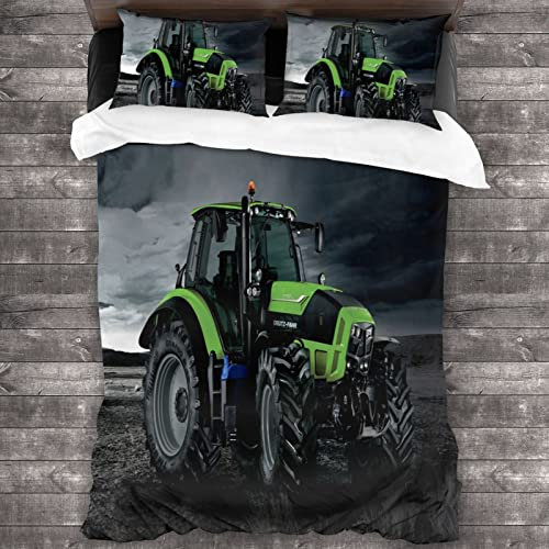 Proxiceen Traktor Bettwäsche Set, Farm Machine Boy Bettbezug Und Kissenbezug, Jugendzimmer Bettwäsche, Pflegeleicht Bettwäsche (A1,135x200cm + 2 * 50x75cm)