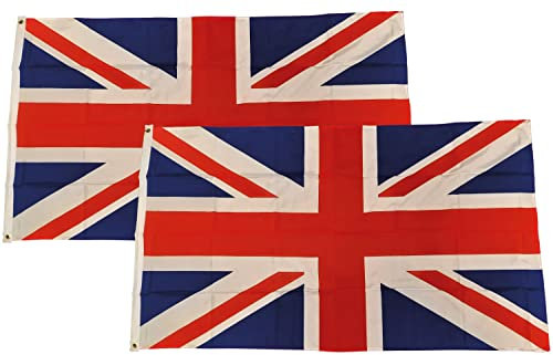 2 x NWFlags Union Jack Flag 3ft x 2ft 75d Premium Polyester Suitable For Flagpoles