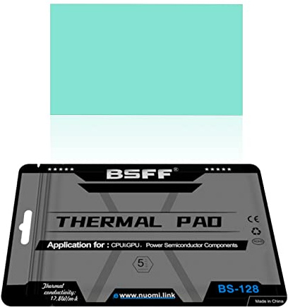 BSFF Tampon Thermique 80×40×3mm pour CPU, GPU et SSD, Non Conducteur | Haute conductivité thermique; Flexible; Installation facile; Large compatibilité; Longue durée