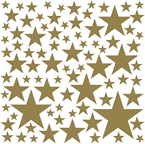 PREMYO 86 Sterne Wandsticker Kinderzimmer Mädchen Jungen - Wandtattoo - Wandaufkleber Selbstklebend Gold
