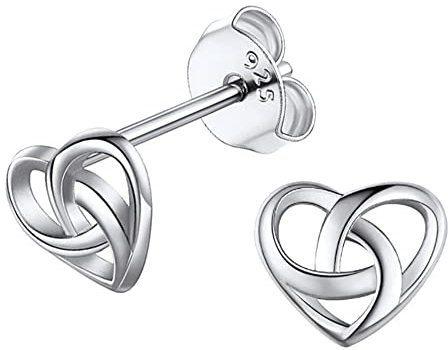 Heather Needham Sterling Silver Celtic Heart Earrings - Celtic Knot Stud Earrings - SIZE: 9mm - Approx. 1/3rd inch. Gift Boxed 5035