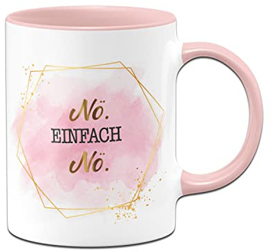 Tassenbrennerei Original Tasse mit Spruch Nö Einfach Nö - Lady Boss Edition Gold Design - Büro Kaffeetasse lustig Geschenk für Kollegin (Rosa)