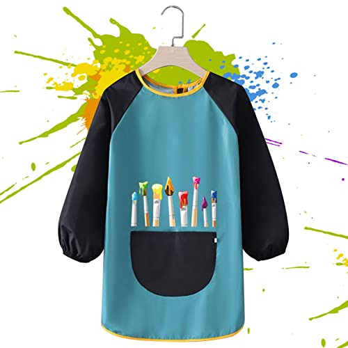 GIMOCOOL Malschürze Kinder Malerkittel für Kinder,Malkittel Kinder 7-12 Jahre, Bastelschürze Kinder Malschürze, Wasserdicht Kinder Malkittel für Schule Kunst Malerei,Laboraktivität,Kochen