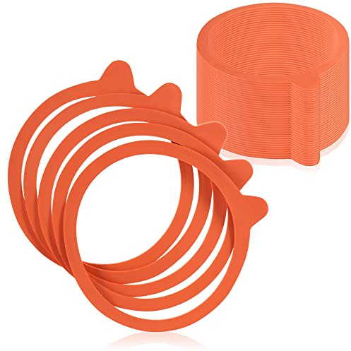 com-four® 40x bague de conservation pour bocaux à rebord rond - bague de conservation pour sceller hermétiquement les conserves - bague d'étanchéité pour bocaux de conservation (40 pièces - rouge)