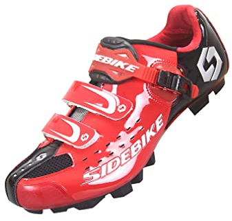 Fahrradschuhe MTB Radsportschuhe Herren/Damen Professionelle Mountainbike-Schuhe Kompatible SPD-Pedale - Rot 46 EU