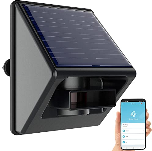 Luminea Home Control App-Bewegungsmelder: ZigBee-kompatibler Outdoor-PIR-Sensor mit Solarpanel, App, IP55 (Akku Bewegungsmelder aussen, akkubetriebene PIR-Bewegungsmelder)