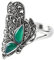 Beydodo Ring Damen Silber 925, Frauen Ringe Schmetterling mit Grün Onyx Partnerring Silber Ring Personalisiert Gr.60 (19.1)