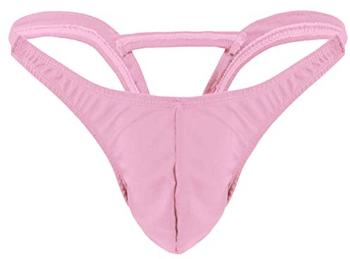 VemeFufu Homme Suspensoir Jockstrap String Thong Support Lingerie Sexy Strings Slip Respirant Confortable sous-vêtements Tanga Thong G-String pour Hommes Rose