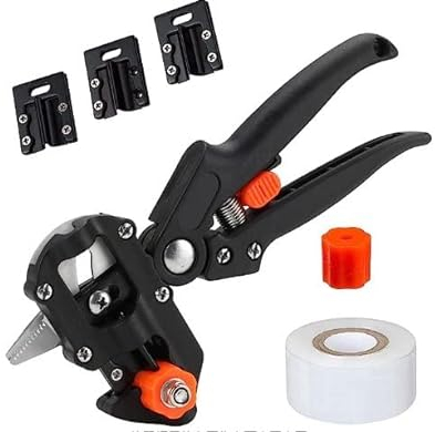 Forbici da innesto 2 in 1 con tre tipi di lama, forbici da innesto per alberi da frutto, tipo V tipo U e tipo Ω,ideali per innesti di alberi da frutto, strumento per innesto da giardino (nero)