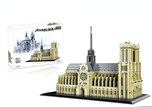 Pasyru Notre Dame von Paris Architektur Bausteine Bausatz,7380+Teile Weltberühmtes Gebäude Modell Spielzeug, Modell zum Bauen Lernspielzeug für Kinder und Erwachsene (9923)