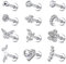 JeweBella 12 Stück 16G Tragus Helix Piercing Ohrringe für Damen Chirurgenstahl Knorpel Ohrringe Zirkonia Herz Blume Conch Piercing Labret Nase Piercing Ohrstecker Set Tragus Piercing Ohr Silber/Gold