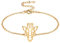 Fauna Bracelet Animal Girafe Couleur Or ou Argent avec Chaîne ou Cordon Noir pour Femme, Homme ou Enfant, Résistant et Ajustable Fabriqué en France