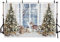 AIBIIN 2,1 x 1,5 m Weihnachten Fotografie Hintergrund Französisch Fenster Weihnachtsbaum Geschenke Winter Party Foto Hintergrund Home Tapete Dekoration Banner Studio Booth Prop Supplies