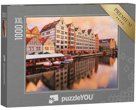 Puzzle 1000 Teile XXL „Altstadt von Danzig mit dem Fluss Motlava, Polen“ – aus der Puzzle-Kollektion Danzig