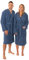 Lavea Mexico - Luxuriöser Bademantel mit Kapuze, 100% Baumwolle, Weich & Saugstark - Ideal für Spa & Zuhause, Unisex Design, Größe M, Navy