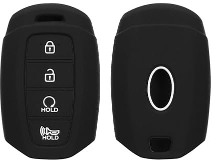 kwmobile Autoschlüssel Silikon Hülle kompatibel mit Hyundai 4-Tasten Elantra GT Accent Kona Veloster - Schlüsselhülle in Schwarz