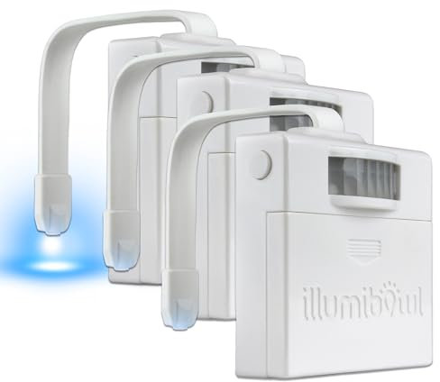 IllumiBowl Toilet Night Light, As Seen On Shark Tank, Multi-Color, Universal Fit, Battery Powered Motion Sensor Night Light, Bathroom Gadgets, Potty Training LED Toilet Light, Pack of 3