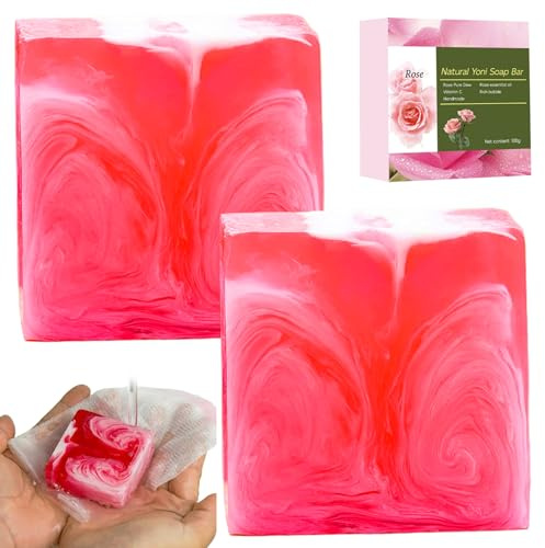 Yoni Soap 2pcs Yoni Bar Seife für Frauen Balance Feminine Wash Rose Duft natürliche Feuchtigkeit