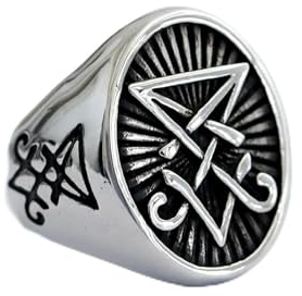 Ring Mit Luzifer Satan Signet Herren Gothic-stil Amulett Hexerei Wicca Casual Schmuck Vintage